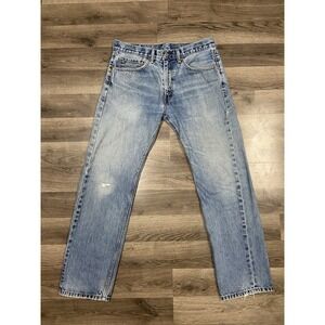Levi's 505 Jeans Size 34x32 Blue Light Wash Denim Straight Fit